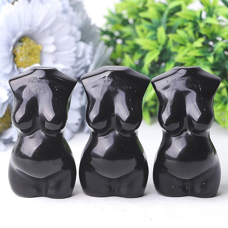 3" Black Obsidian Pregnant Woman Body Crystal Carvings Crystal wholesale suppliers
