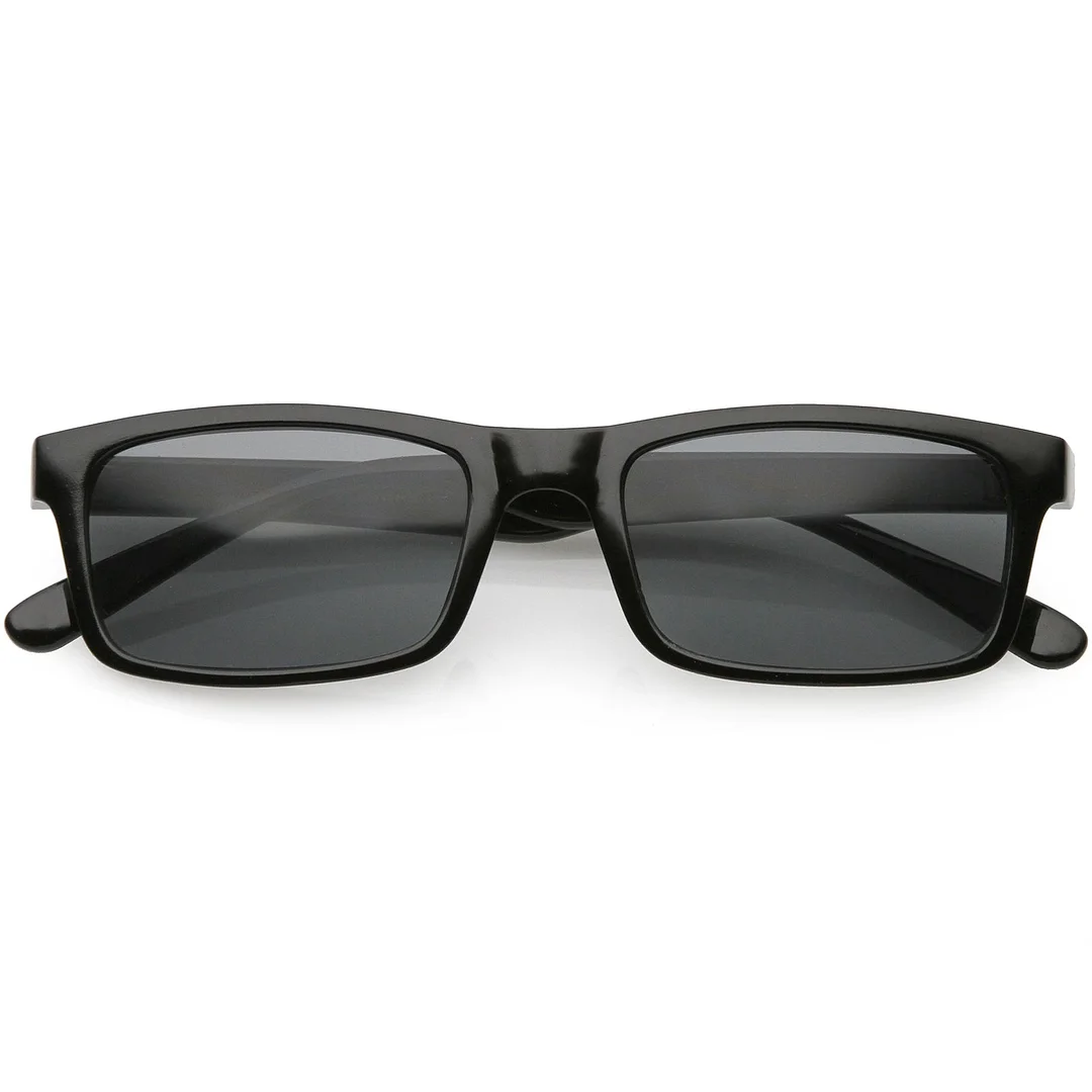 Retro Horn Rimmed Rectangle glasses Wide Arms Color Tinted Lens 52mm