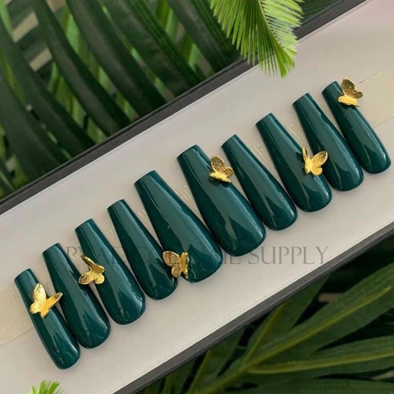 3D Gold Metal Butterfly Nail Art Decoration Sequins Charms Matte Nail Flakes  Jewelry Spring Design Nail Art Manicure Supplies