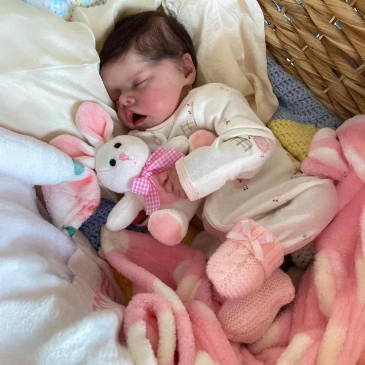 [New Series!] 17'' Lifelike Sleeping Silicone Vinyl Newborn Baby Girl Doll Named Haiata：Realistic Reborn Baby Dolls By Rsgdolls®