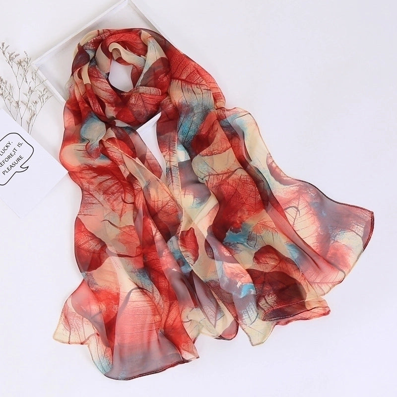 Women’s Sweet Flower Georgette Silk Scarves