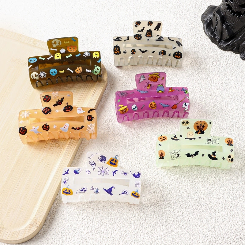 Women’s Minimalist Classic Style Color Block PVC Hair Claws