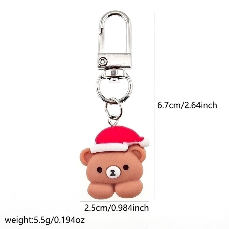 Cute Minimalist Snowman Snowflake Elk Alloy Resin Christmas Keychain