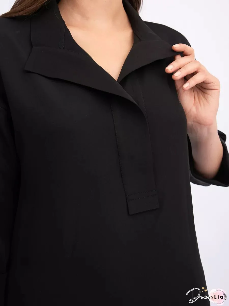 Autumn Women Long Sleeve Maxi Dress Lapel V Neck Party Elegant Casual Wrap Long Shirt Dress Plus Size