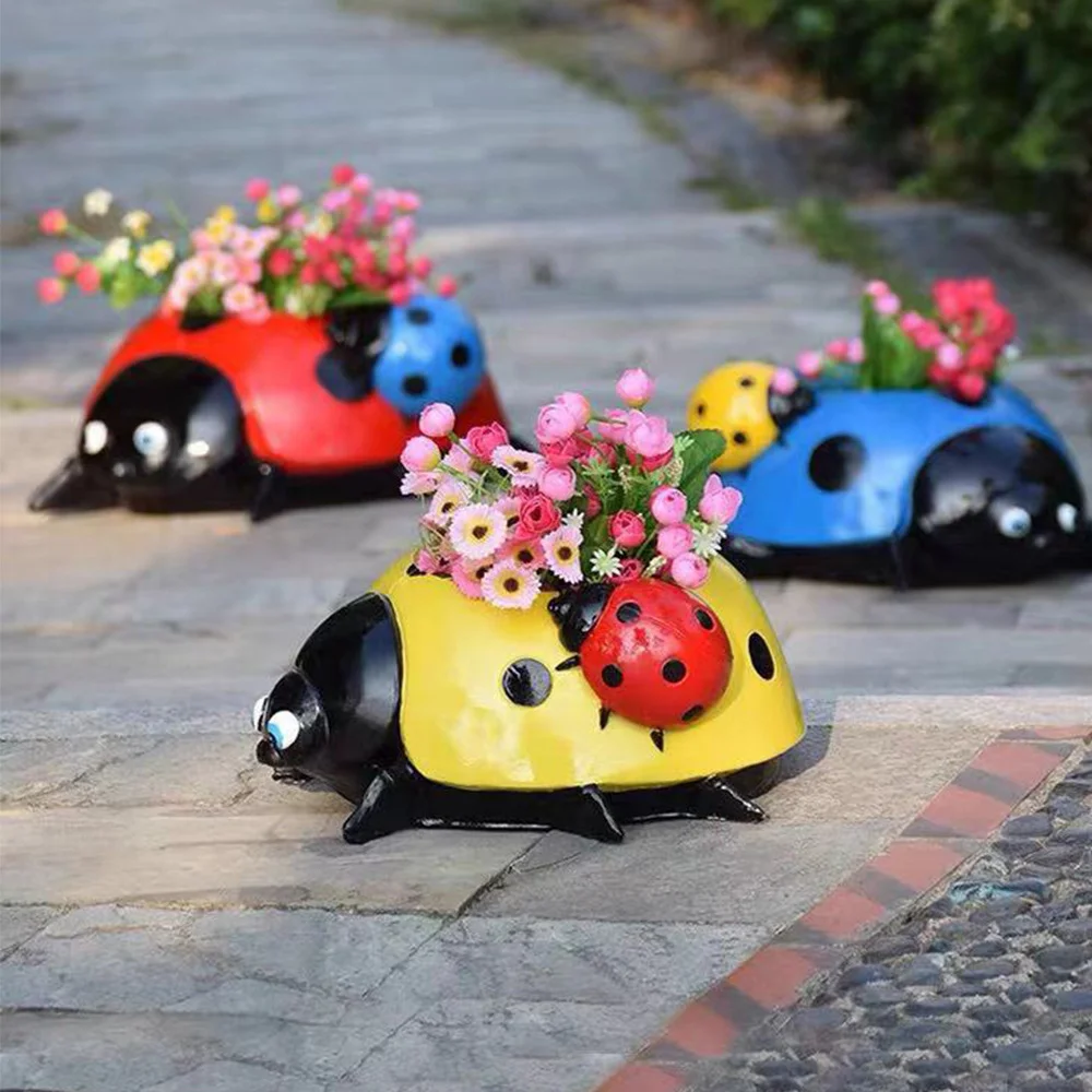 father's Day Sale -Metal ladybug flower pot  trabladzer