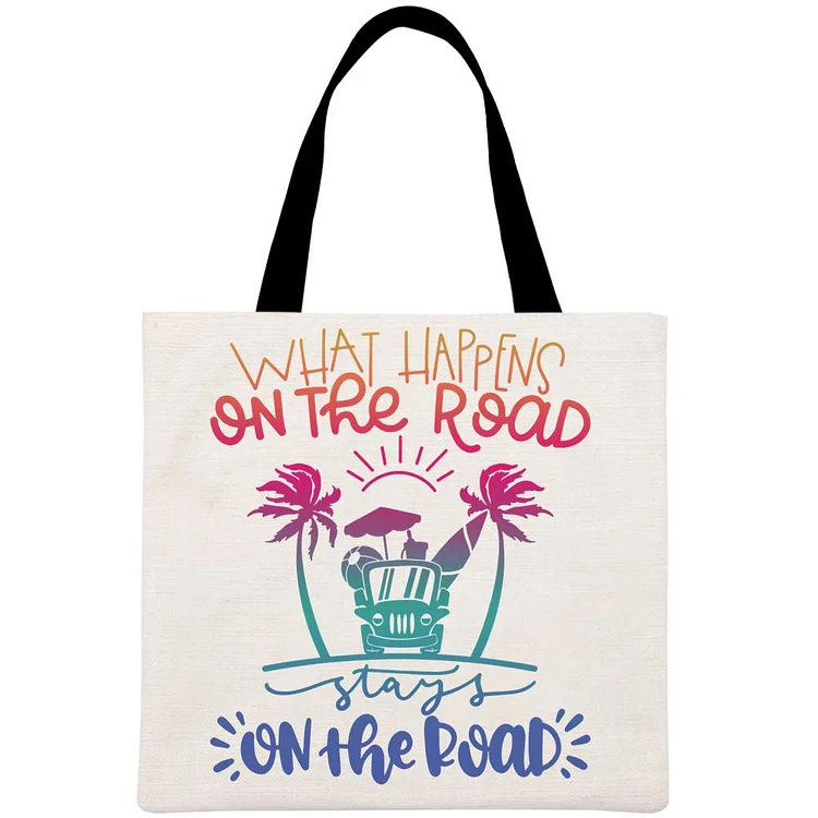 Family Road Trip Beach Printed Linen Bag-Annaletters