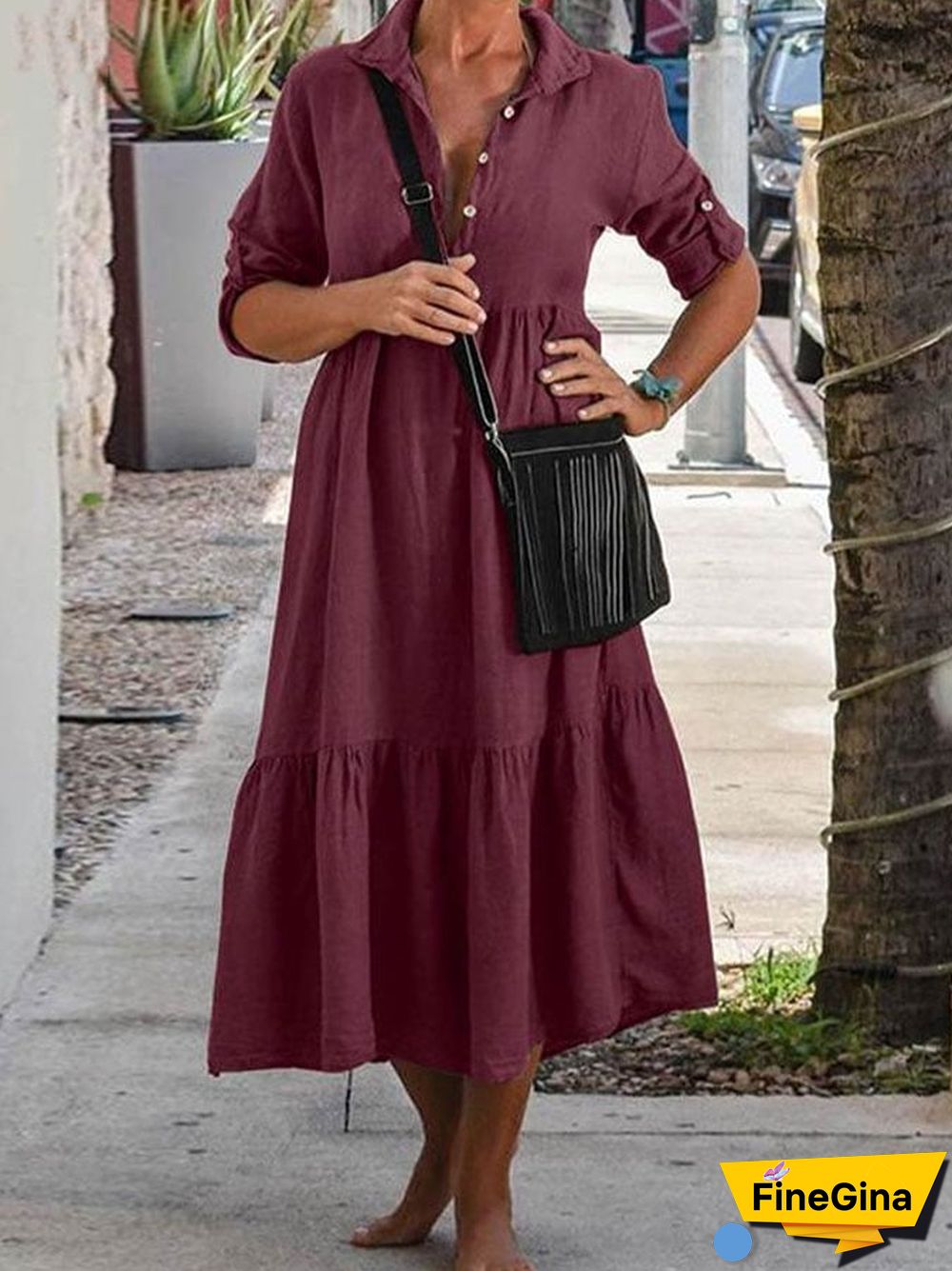 Casual Long Sleeve Loose Dress