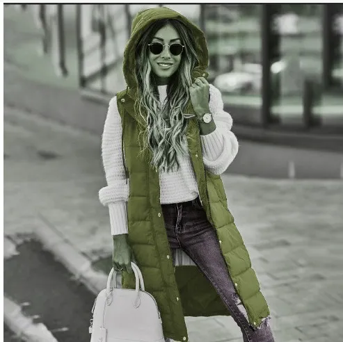 Brownm Brownm New Fashion Casual Solid-Colored Hooded In Sleeveless Sleeveless Jacket