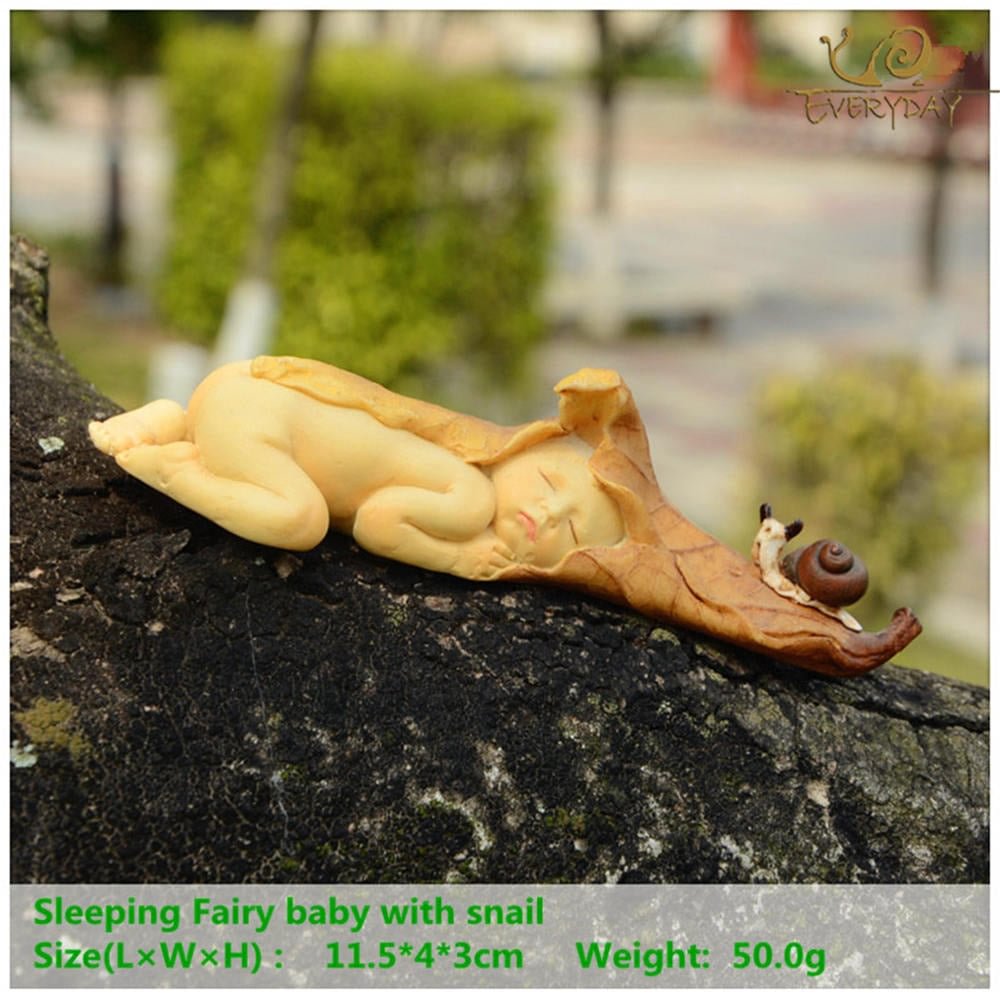 Everyday Collection Angel Fairy Figurines Birthday Decoration Vintage Leaf Baby Fairy Garden Landscape Ornament for Child Gift