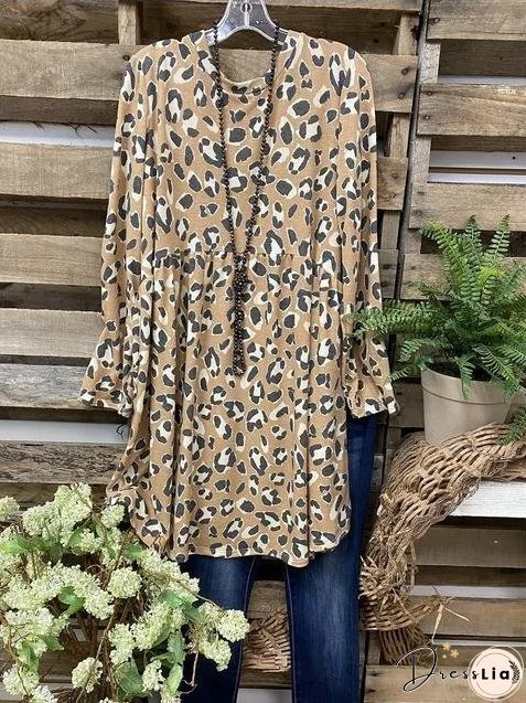 Vintage Long Sleeve Printed Shirts & Tops for Women