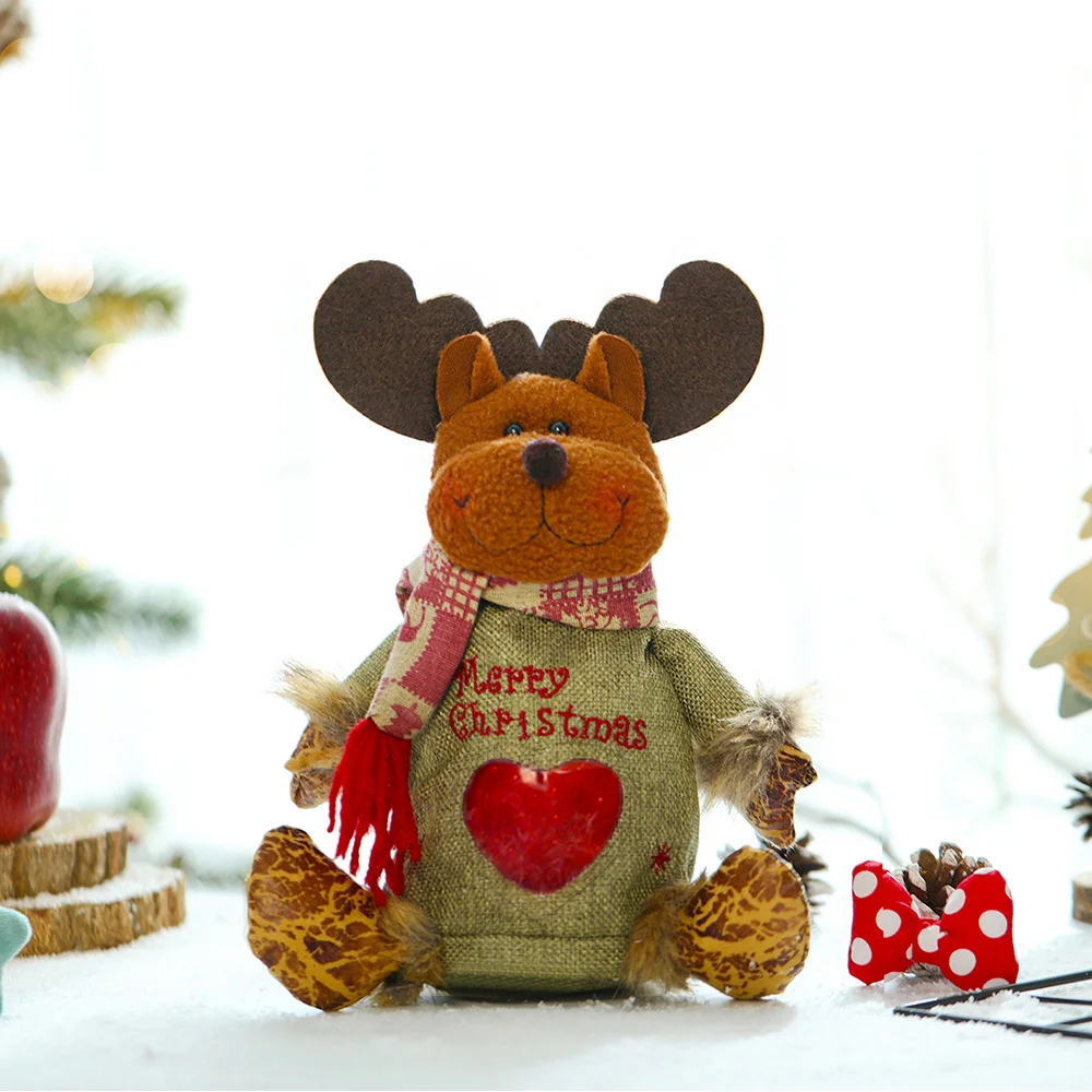 New Christmas creative linen apple bag gift bag ornaments