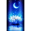 >SALE<5D DIY Diamond Painting Moon White Lotus Kits Full Round Drill Wall Decor Art