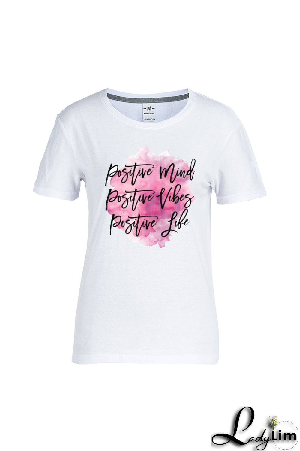 Grey Casual Daily Print Patchwork Letter O Neck T-Shirts