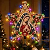 DIY Pray Star LED Diamond Painting Christmas Tree Topper &ndash; Double-Sided Wooden Star