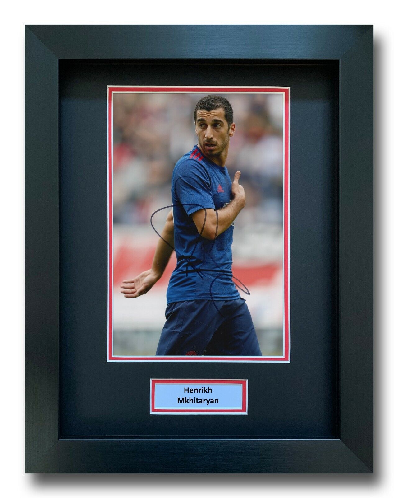 HENRIKH MKHITARYAN HAND SIGNED FRAMED Photo Poster painting DISPLAY - MANCHESTER UNITED 1.