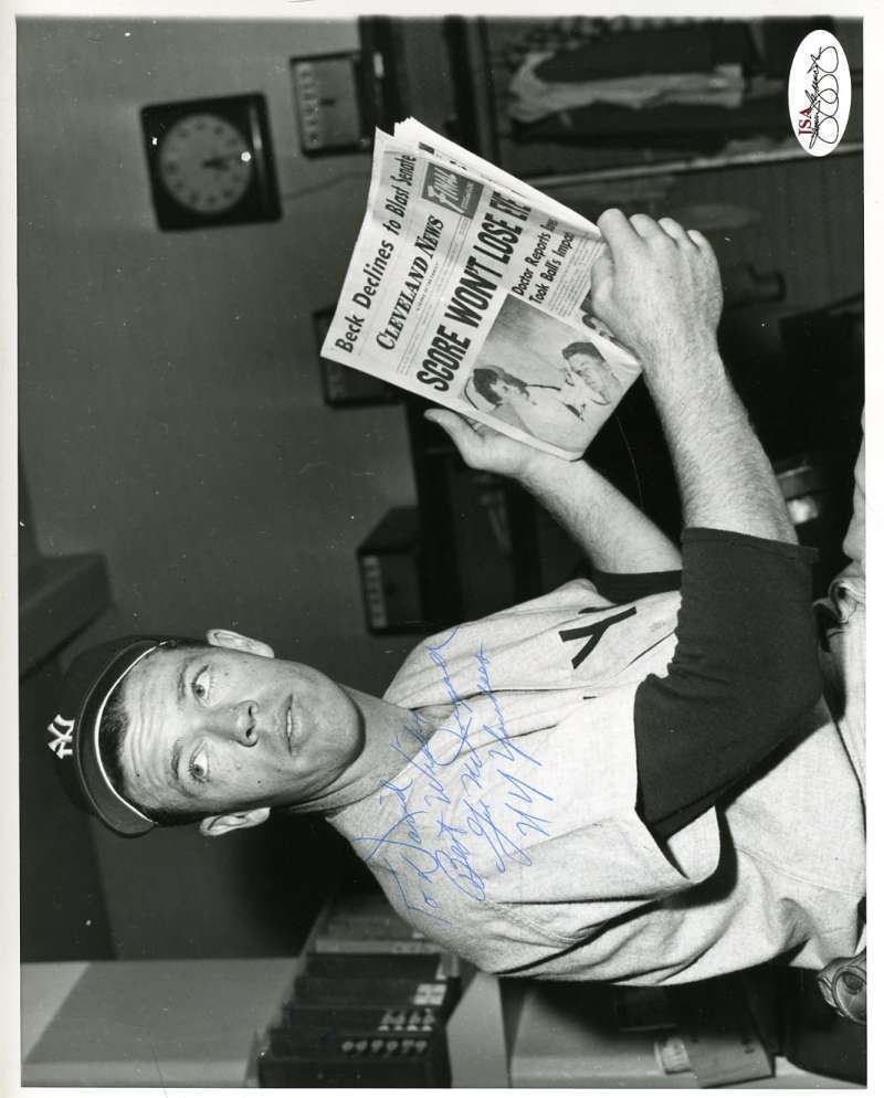 Gil Mcdougald Jsa Cert Sticker Signed 7x9 Wire Photo Poster painting Authentic Autograph