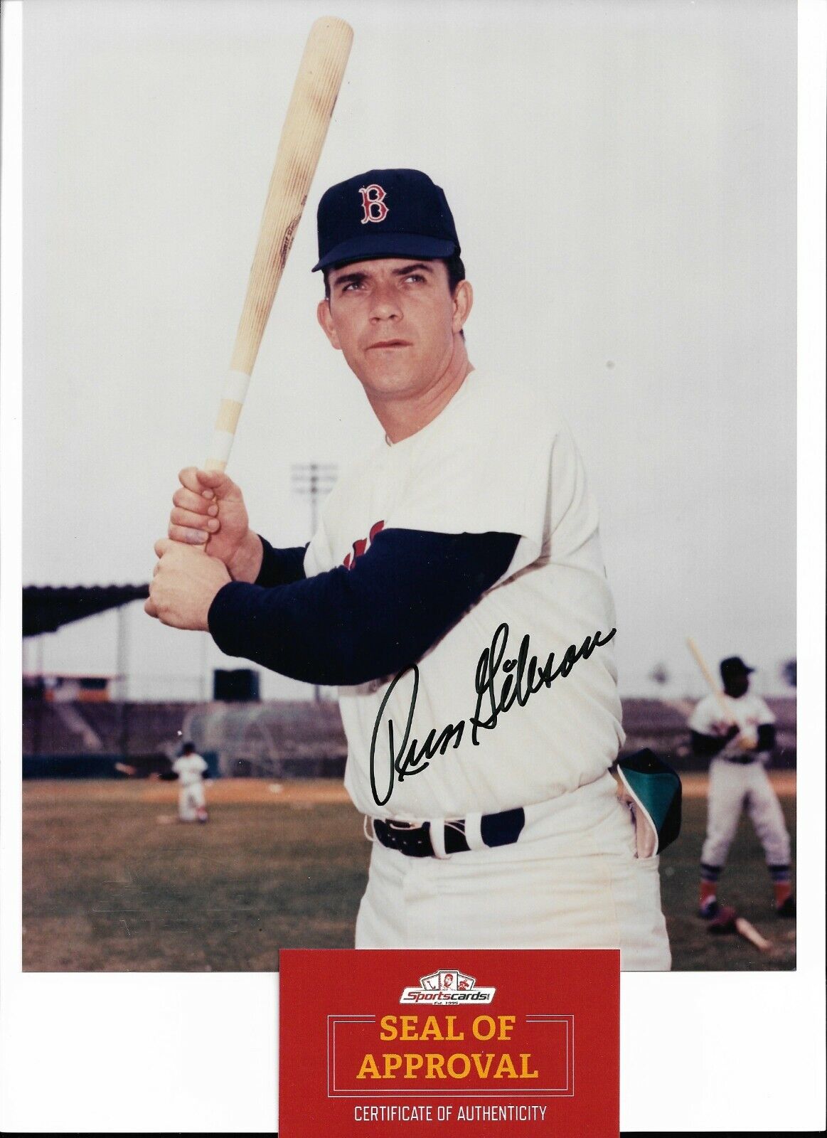 MLB ~Russ Gibson~ Autographed Boston Red Sox 8x10 Signed Baseball Photo Poster painting (SC SOA)