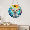 (US Only)2D Flat DIY Alpaca 5D Diamond Hanging Clock Art Craft for Living Room Decoration