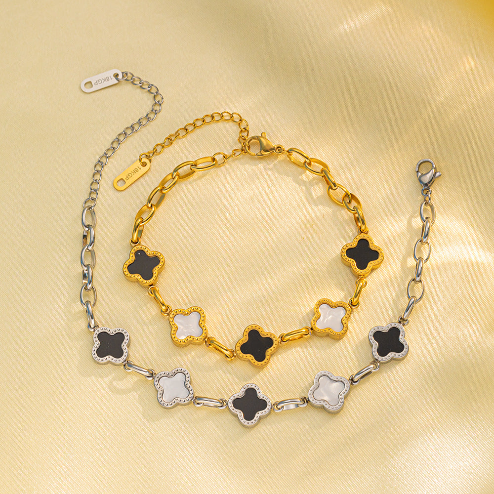 Women Moderate Luxury Geometric Titanium Steel Electroplating Bracelets