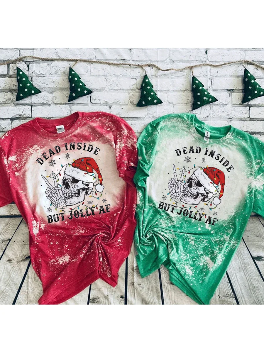 Dead Inside But Christmas Tie Dye T-shirt