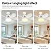 40w/200-2000lm Small Ceiling Fan with Lights with Remote Control Breeze Fan Light Three Color Temperature Options for Living Room Study & Household Use