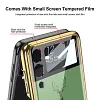 Luxury Deer Pattern Electroplating Tempered Glass Case For Samsung Z Flip 3 5G