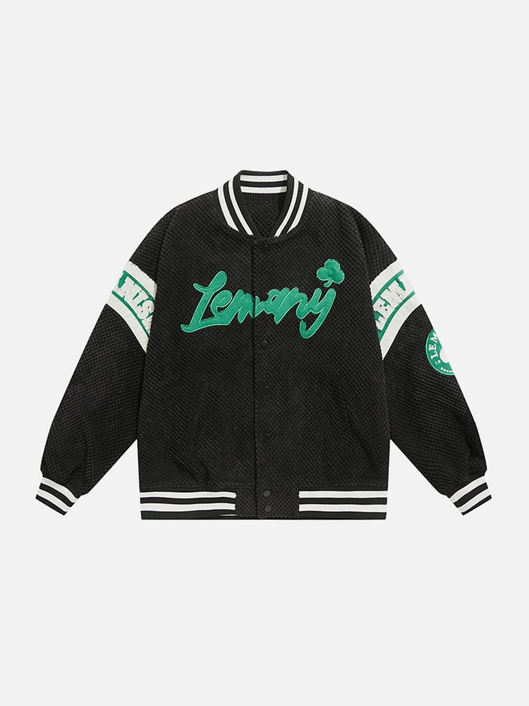 Vintage Patch Embroidery Varsity Jacket