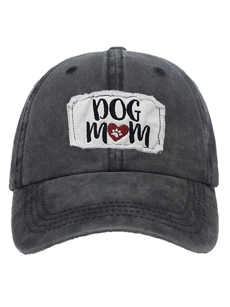 Comstylish Dog Mom Patch Embroidered Washed Casual Cap