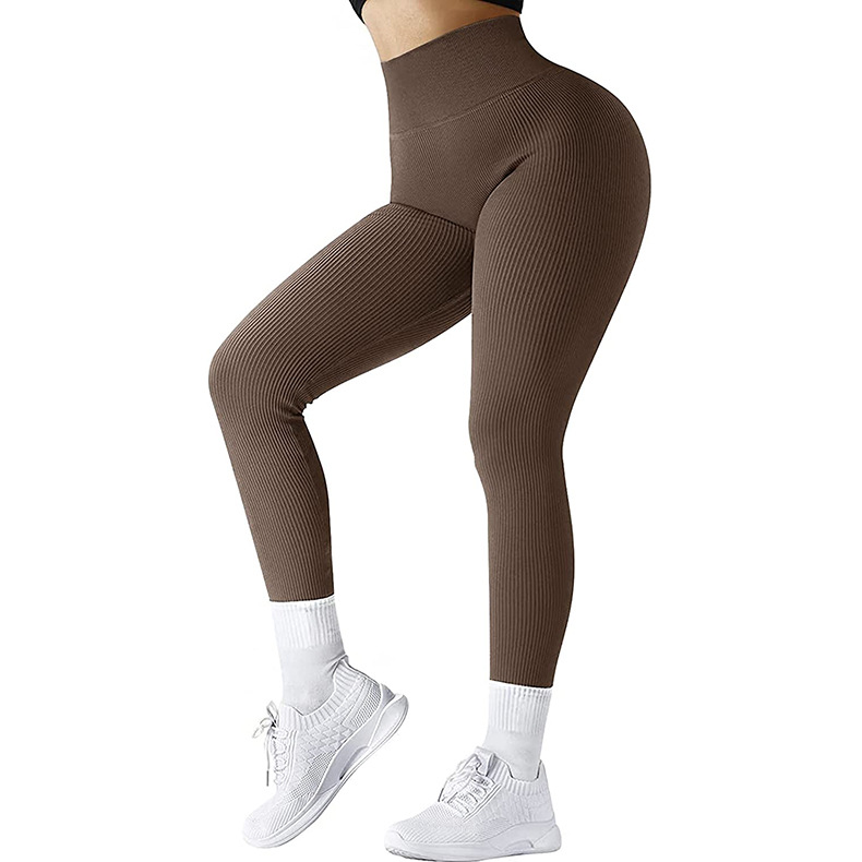 Mature Women High Waist Seamless Leggings Solid Yoga Pants Elastic Running Sport Leggings