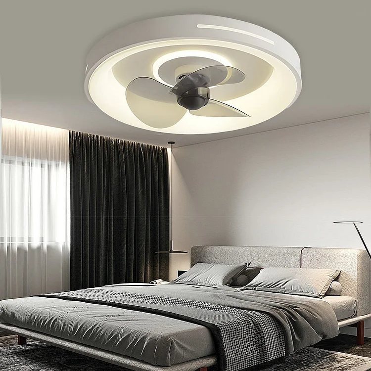 Nordic Inverter Ceiling Fan Light Ultra-thin Silent Ceiling Fan Lamp Intelligent - Appledas