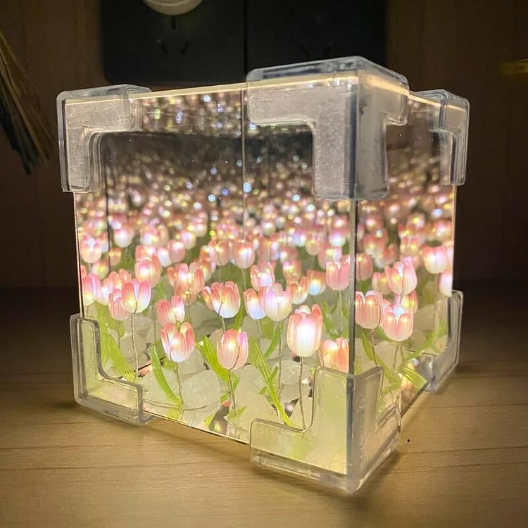 DIY Tulip Cube Mirror Lamp