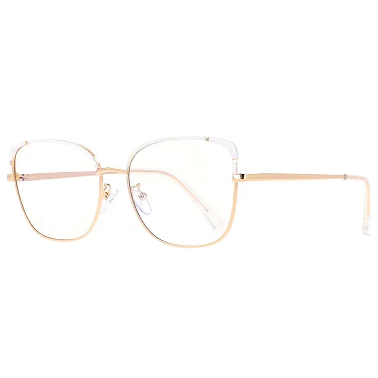 53370 Square Anti Blue Light Metal Optical Glasses Frames Spring Leg ...