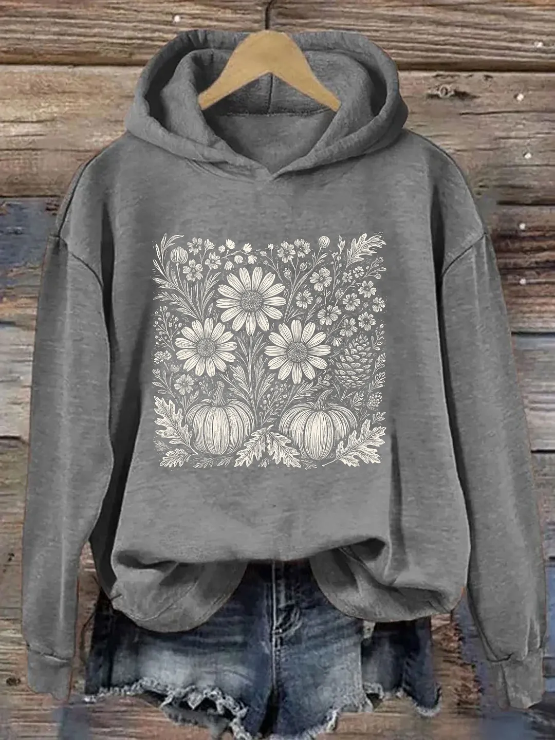 Boho Fall Floral Hoodie