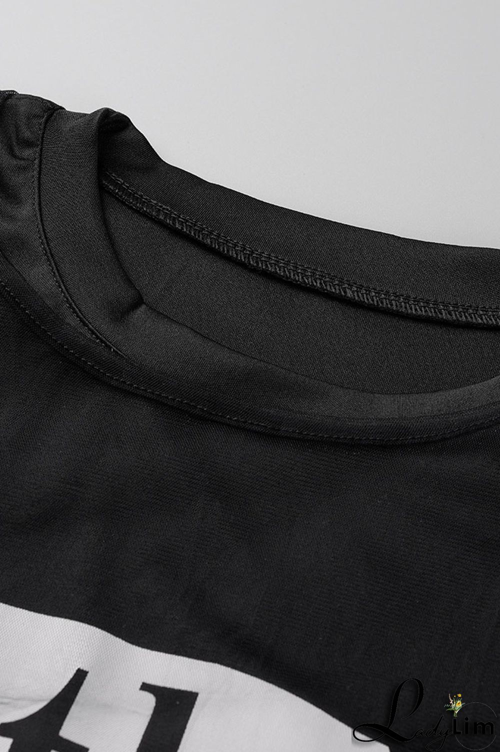 Black Casual Print Split Joint O Neck Short Sleeve Two Pieces