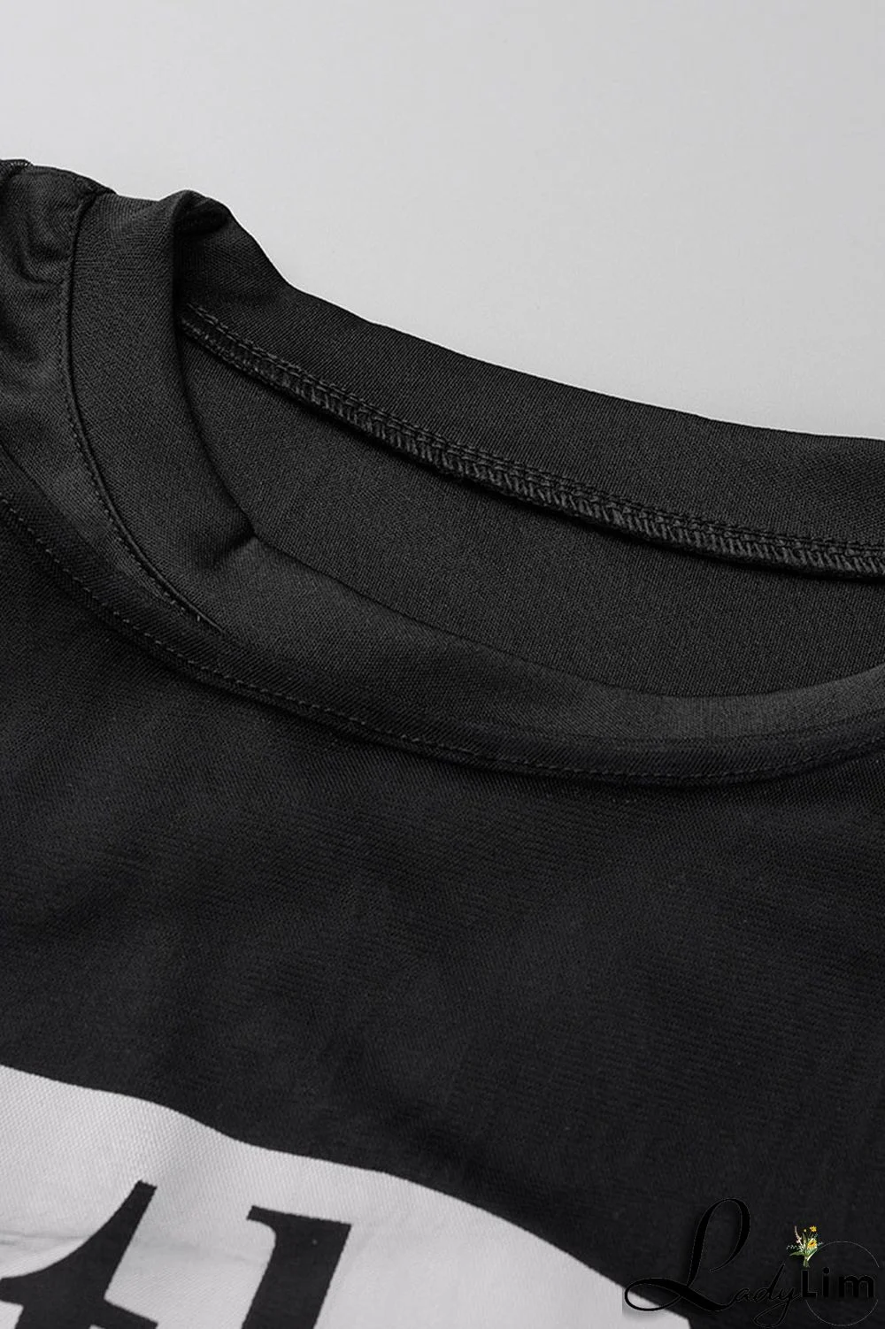 Black Casual Print Split Joint O Neck Short Sleeve Two Pieces