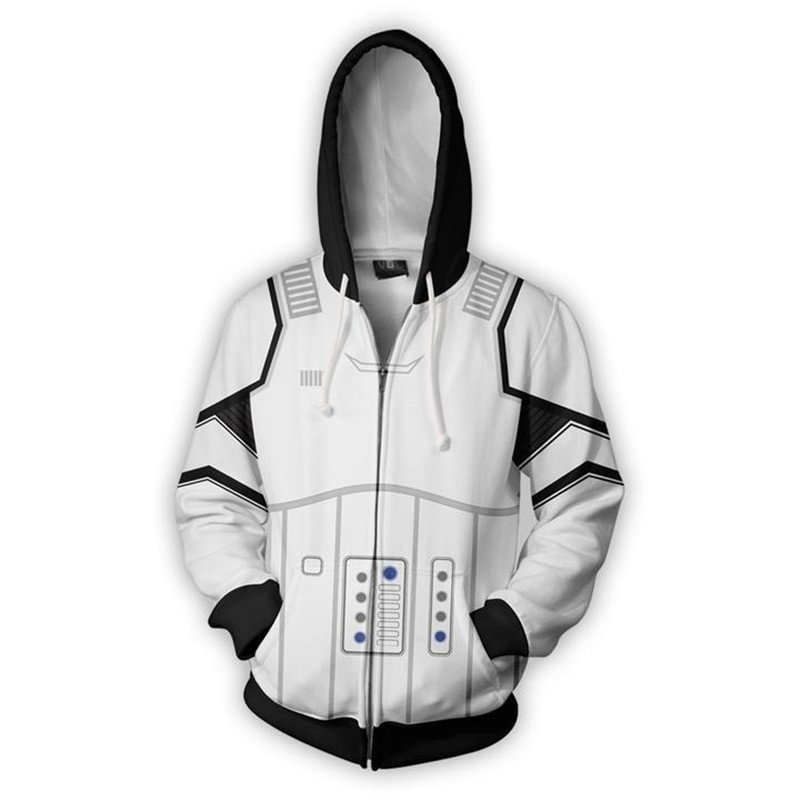 First Order Stormtroopers Cosplay Hoodie Imperial Army Halloween Zipper Jacket 