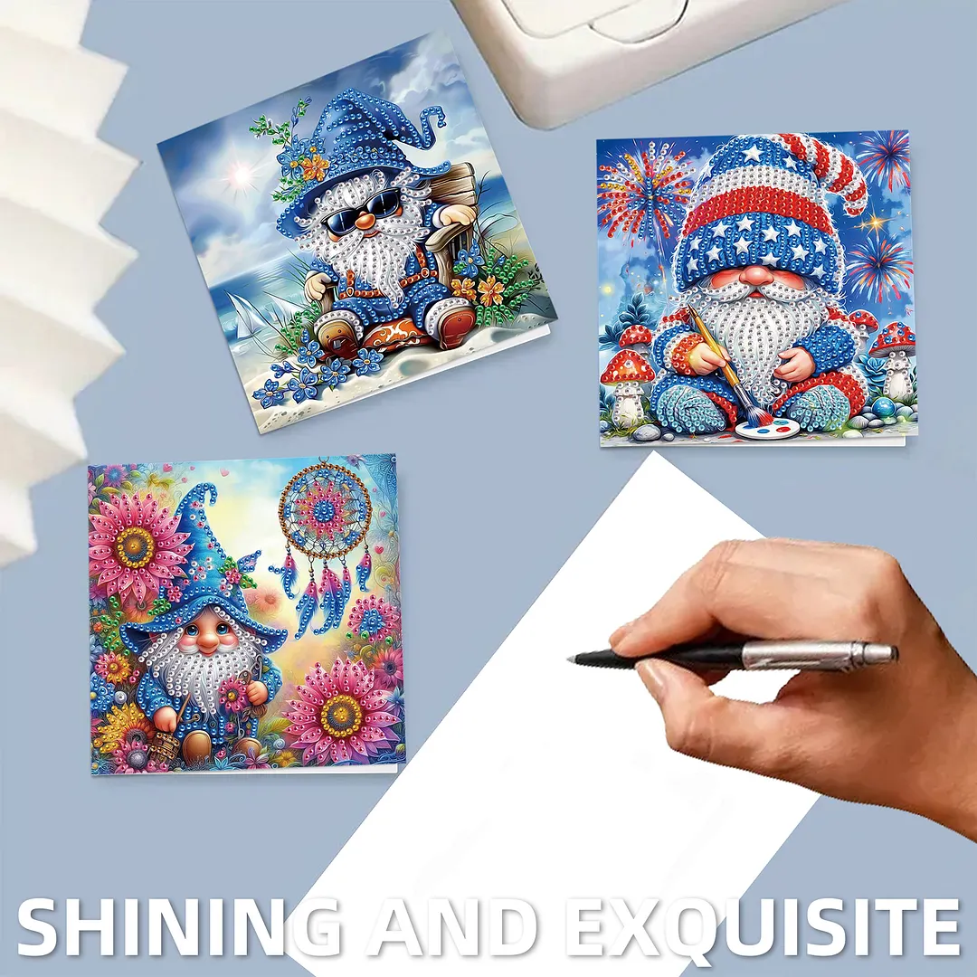 6PCS Goblin DIY Diamond Painting Greeting Card Set with Envelopes for Adults Gifts