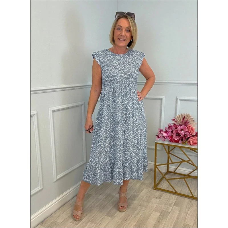 Athvotar Athvotar Summer Explosion Lady Print Floral Elegant Dress Holiday Dress