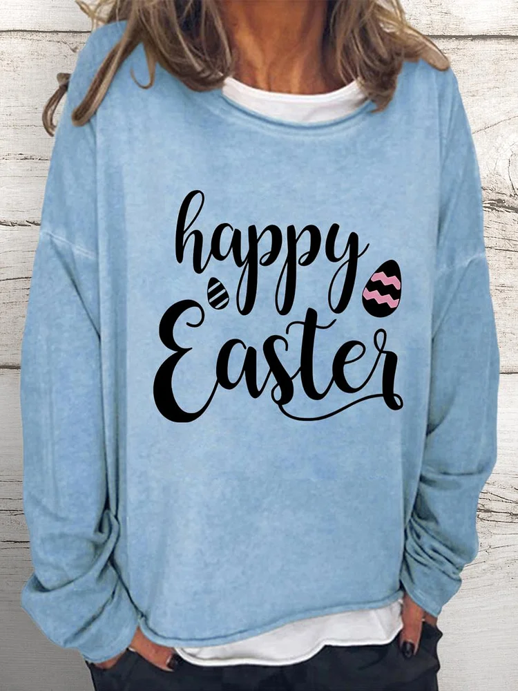 Happy Easter Women Loose Sweatshirt-0025134