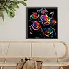 Diamond Painting -DIY Round Drill Rainbow Black Rose(40x40cm)