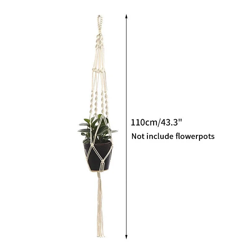 2020 Cotton Handmade Hanging Baskets Macrame Wall Hanging Plant Hanger Vintage Basket Plant Hangers Flowerpot Holder Home Decor