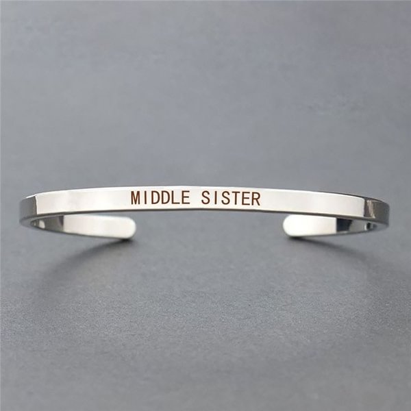 Creative Family Bracelets, Sister Bracelet, Little Sister Bracelet, Big Sister Bangle, Middle Sister Charm, sisters jewelry, Sisters Gift sister birthday gift sister gifts from sister