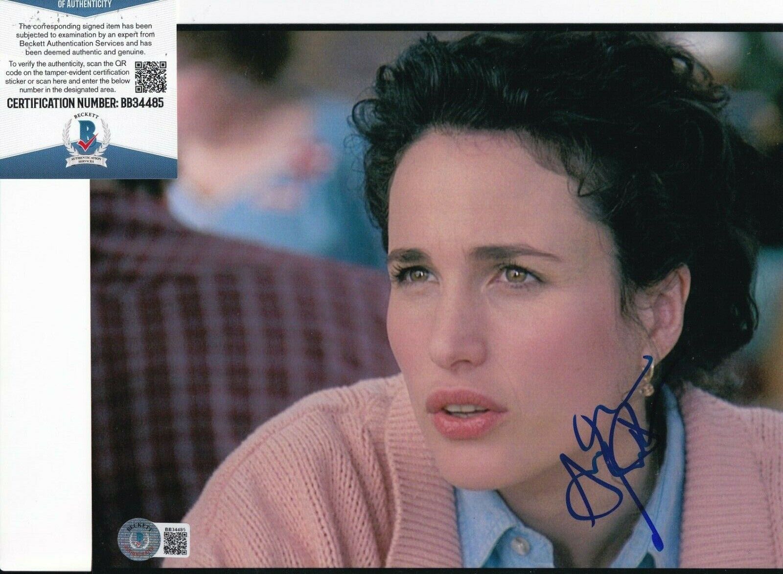 ANDIE MACDOWELL signed (GROUNDHOG DAY) Movie 8X10 Photo Poster painting BECKETT BAS BB34485