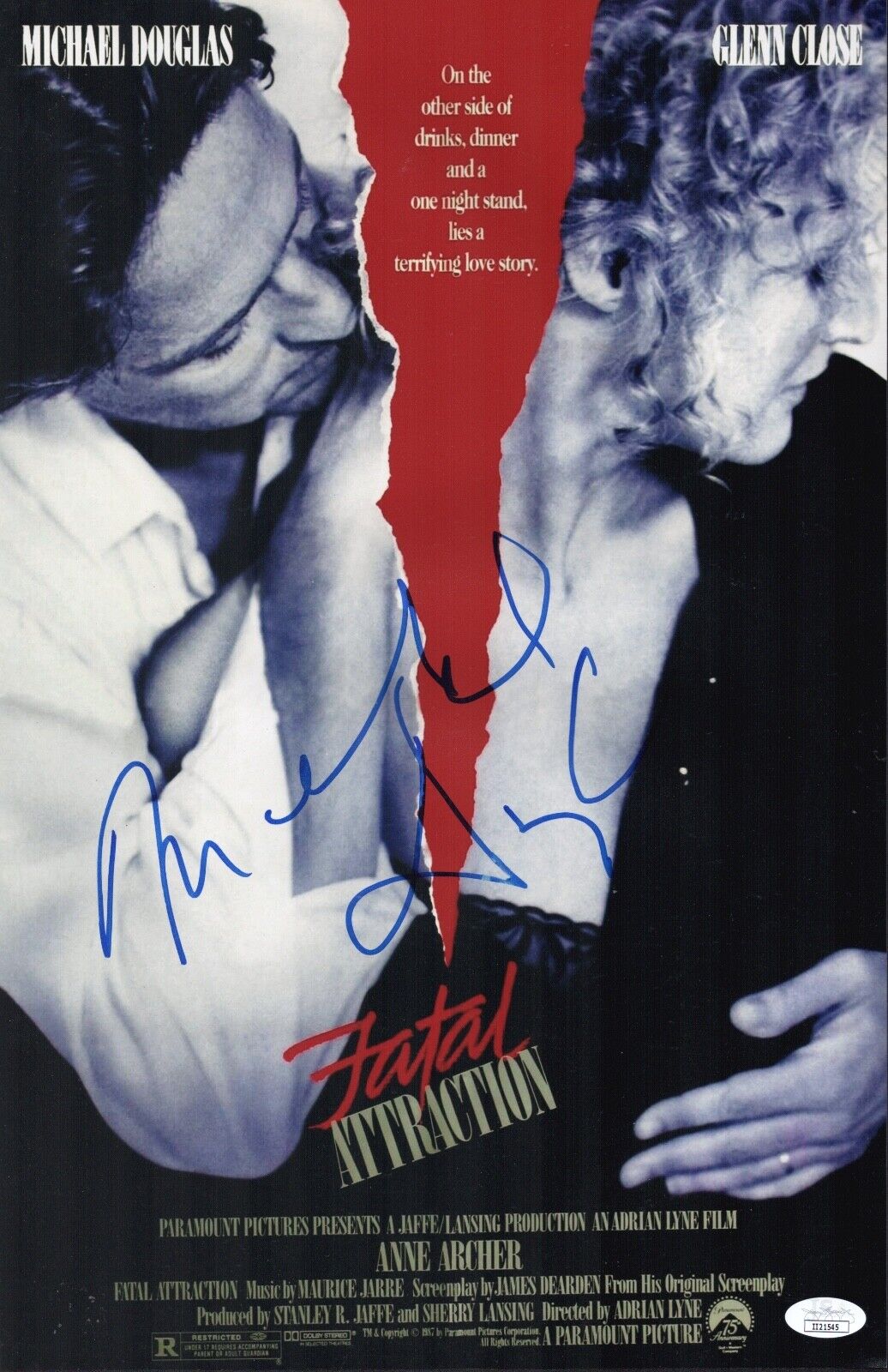 MICHAEL DOUGLAS Signed 11X17 Photo Poster painting FATAL ATTRACTION Autograph JSA COA Cert