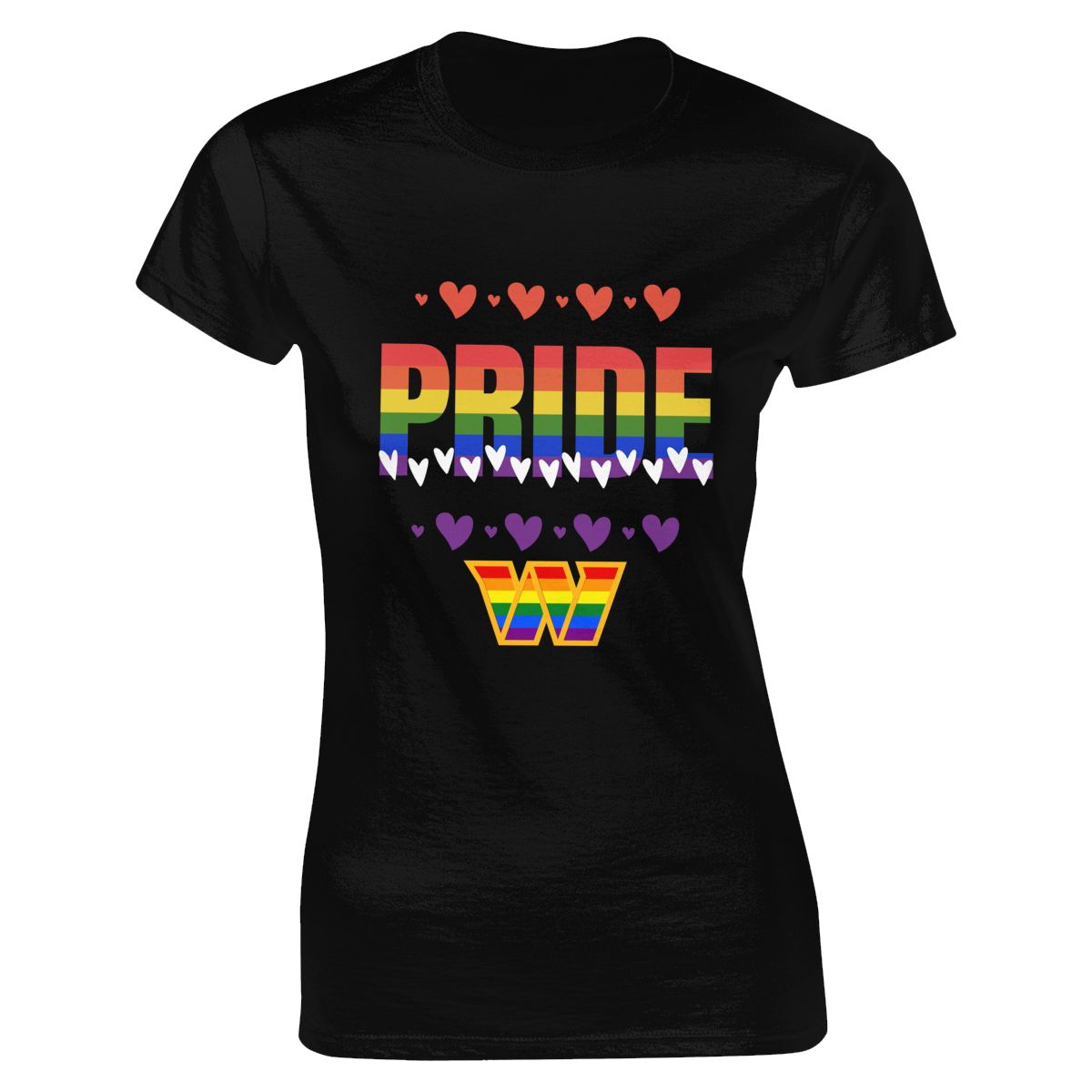 Washington Commanders Hearts Pride Women's Short-Sleeve Cotton Tee