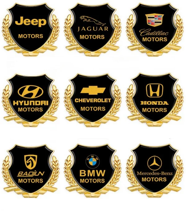 Car Logo Rear Window Triangle Glass Side Logo Metal Car Logo Sticker Decoration