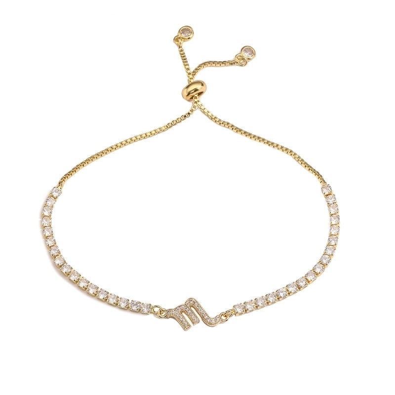 Copper 18K Gold Plated Casual Minimalist Classic Style Plating Inlay Constellation Zircon Drawstring Bracelets