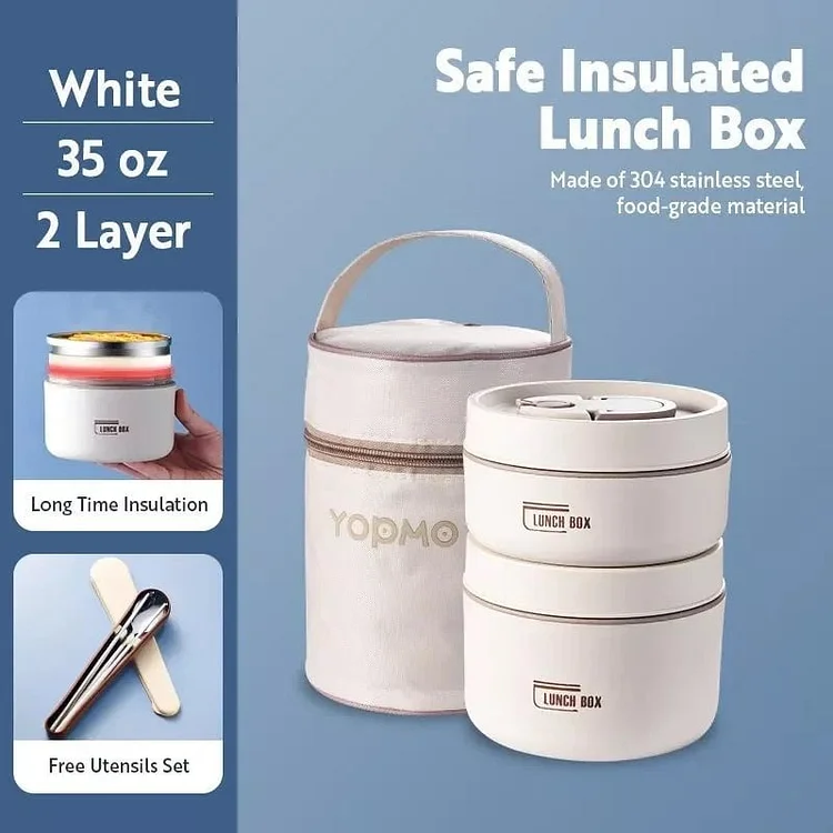 (Last Day Promotion 49% OFF) Portable Insulated Lunch Container Set - BUY 2 FREE SHIPPING