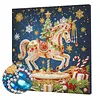 DIY Special Shape Diamond Painting Pearl Art With Inner Frame Kit 25x25cm(Christmas Carousel)