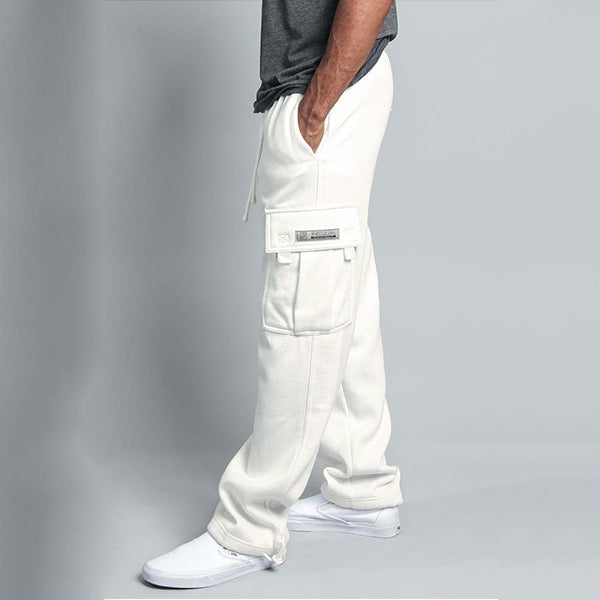 Men's Solid Fleece Heavyweight Cargo Sweat Pants